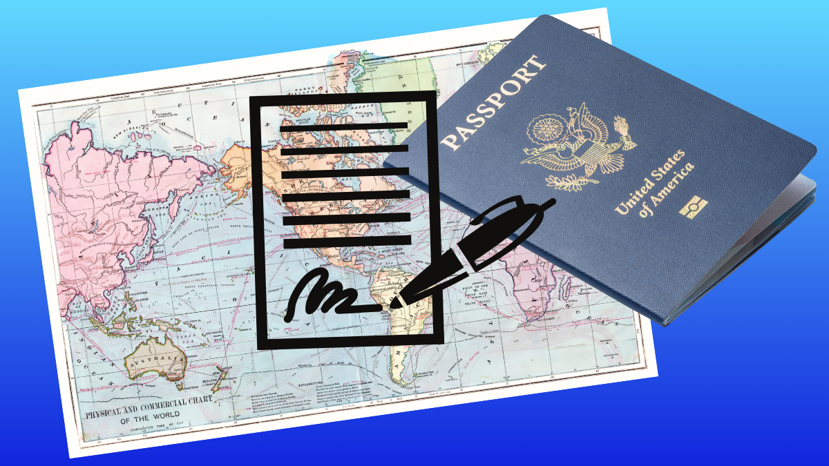 Passport and travel documents icon representing identification requirements for TSA travel.