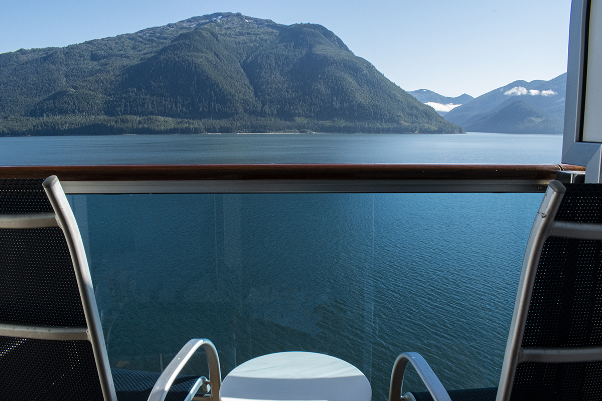 Balcony stateroom view on an Alaska cruise, showing why early access matters in 2026 cruise planning