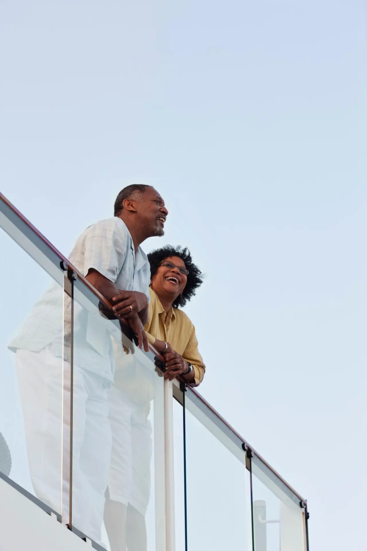 Couple enjoying quiet moment on cruise deck