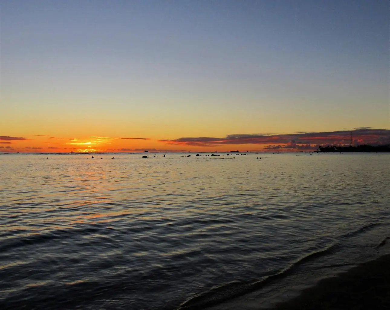 Honolulu skyline at sunset